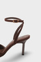Women's Pointed Toe Ankle Strap Shoes with Sea Stone Detail, Daily Wear Heeled Shoes Marassi Brown Suede - 6
