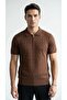 Men's Polo Neck Zippered Knitwear T-Shirt Textured Slim Fit - 2