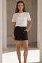 Women's T-Shirt with Tulle Detail and Beaded Embroidery, Flower White – 100% Cotton Compact Single Jersey 24/1 - 2