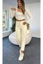Beige Women's Lycra High Waist Mom Jeans - 3