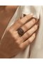 Bronze Jewelry Authentic Anthracite Marcasite Stone Almond Eye Model Adjustable Vintage Women's Ring