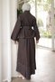 Brown Belted Jacket Skirted Denim Suit - 6