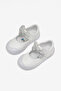 Girl's White First Step Bowknot Ballerina Shoes - 4