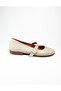 5003 Beige Leather With Scarf Women Ballet Flats - 2