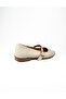 5003 Beige Leather With Scarf Women Ballet Flats - 4