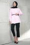 Pink Hidden Placket Modal Woven Tunic with Waist Belt - 2