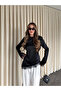 Black Satin Asymmetrical Blouse - 0320 - 3