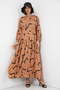 Women's Patterned Long Hijab Dress 2585 - A. Vizon - 3