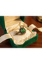 Bronze Jewelry Authentic Green Emerald Crystal Stone Front Adjustable Snake Model Vintage Women's Ring - 6