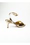 0112 Gold Heeled Women's Evening Dress Shoes - 4