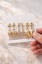 Vintage Style Golden Muse 6-Piece Earring Set for Women in Bright Yellow