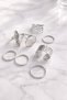 Vintage Style Golden Romance 8-Piece Ring Set Women's Silver Color