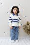 Boys' Blue Denim Pants and Knitted Sweater Two-Piece Set - Holiday Collection