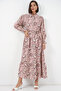Women's Belted Hijab Dress 2589 - Pink