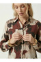 Women's satin shirt - classic collar, button-down front, cuffed long sleeves - style 4198 - 2