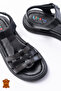 Genuine Leather Orthopedic Sole Velcro Girls' Sandals - 3