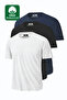 تي شيرت رجالي من 3 قطع أساسي باللون الأسود والأبيض والأزرق الداكن برقبة دائرية