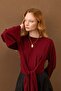 Burgundy Oysho Tie-Detail Blouse - 2