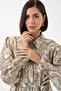 Women's Belted Hijab Dress 2589 - Beige - 2