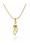 Pati Zircon Stone Bow Tie Cat Steel Necklace