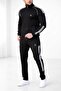 Men'S, Black Scuba Fabric Zippered Top and Bottom Tracksuit Set