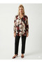 Women's satin shirt - classic collar, button-down front, cuffed long sleeves - style 4198