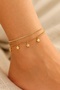 Star Detailed Double Chain Women's Anklet - Minimal and Elegant Beach Bracelet Model
