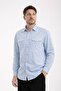 Men's Cotton Linen Chest Pocketed Regular Shirt - 8