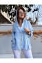 Italian Back g Guipure Lace K Hooded Jacket Baby Blue