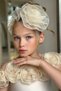 Girl's Beige Evening Dress with Madonna Collar and Fluffy Ruffles at the Waist - 6
