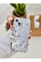 iPhone 15 - 14 and 13 Compatible Charm Pearl Ribbon Design E Stretchy Silicone Case - 4