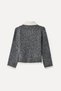 Women's Anthracite Melange Jacquard Polo Collar Cardigan - 2