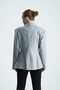 Nui̇t B Waist-Fitted Gray Bird's Eye Detailed Jacket - 5