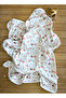 Hypoallergenic Double-Layer Combed Cotton – Colorful Heart & Bird Patterned |   1-12 Months Baby Girl Blanket Si - 4