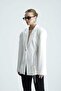 Nui̇t B Waist-Fitted White Bird's Eye Detailed Jacket - 2