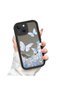 iPhone 14 Plus Compatible Luxury and Stylish Romantic Butterfly and Floral Print Mirror Case - 2