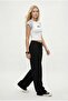 Women's Henri Modal Touch Kordon Belt Li Pleated Pocketed Black Sweatpants - 3