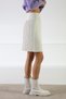 Ecru High Waist Pleated Viscose Women's Knitwear Mini Skirt - 3