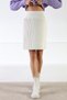 Ecru High Waist Pleated Viscose Women's Knitwear Mini Skirt - 2