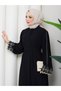 Women's Modest Clothing Abaya Ferace Long Dress with Embroidered and Stylish Sleeves - 3