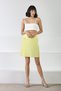 Yellow High Waist Pleated Viscose Women's Knitwear Mini Skirt - 3