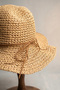 Women's Straw Bow Detail Beach and Sun Hat |   Bohemian Summer Bucket - 8