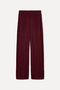 Women's Black Elastic Waist Ribbed Wide Leg Knitted Trousers - 4