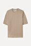 Men's Beige Oversize Crew Neck T-Shirt - 4