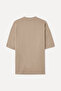 Men's Beige Oversize Crew Neck T-Shirt - 5