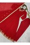Red Faux Georgette Gown Pant & Dupatta - HRT5882 | Red