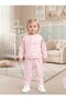 Baby Girl 100% Pink 2-Piece Tracksuit Set – Love Printed Transitional Set (6-24 Months) - 2