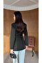 Double Piece Tie-Detail Button Corset Design Fitted Waist Design Equivalent Series Stylish Blazer Jacket - 7