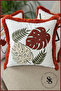 Beauty Flowers Punch Embroidered Patterned Linen Cushion Cover