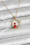 316L Steel Chain Gold Zircon Stone Christmas Theme Women's Necklace
